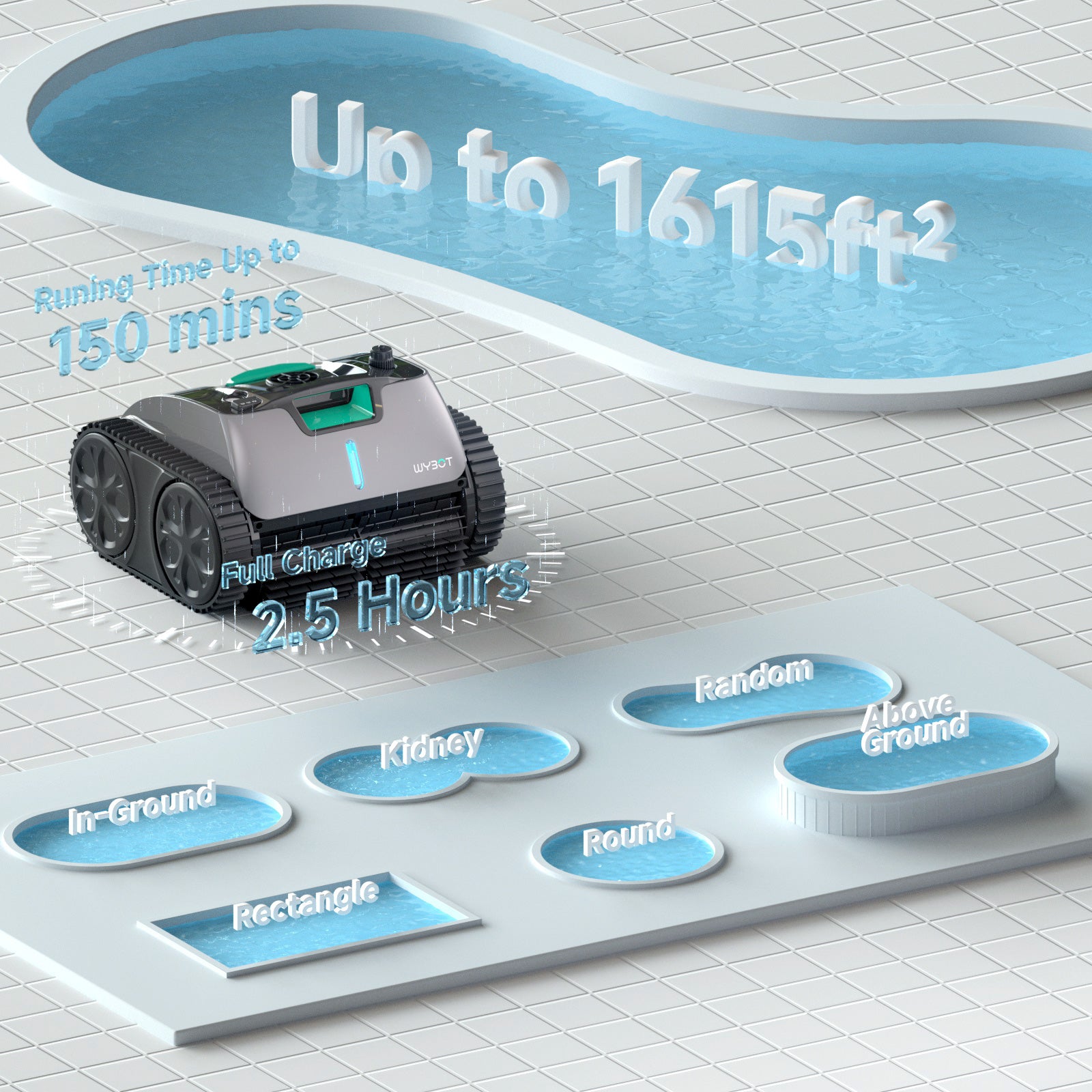 WYBOT C1 Pro Robotic Pool Cleaner Vacuum with APP WYBOT EUROPE