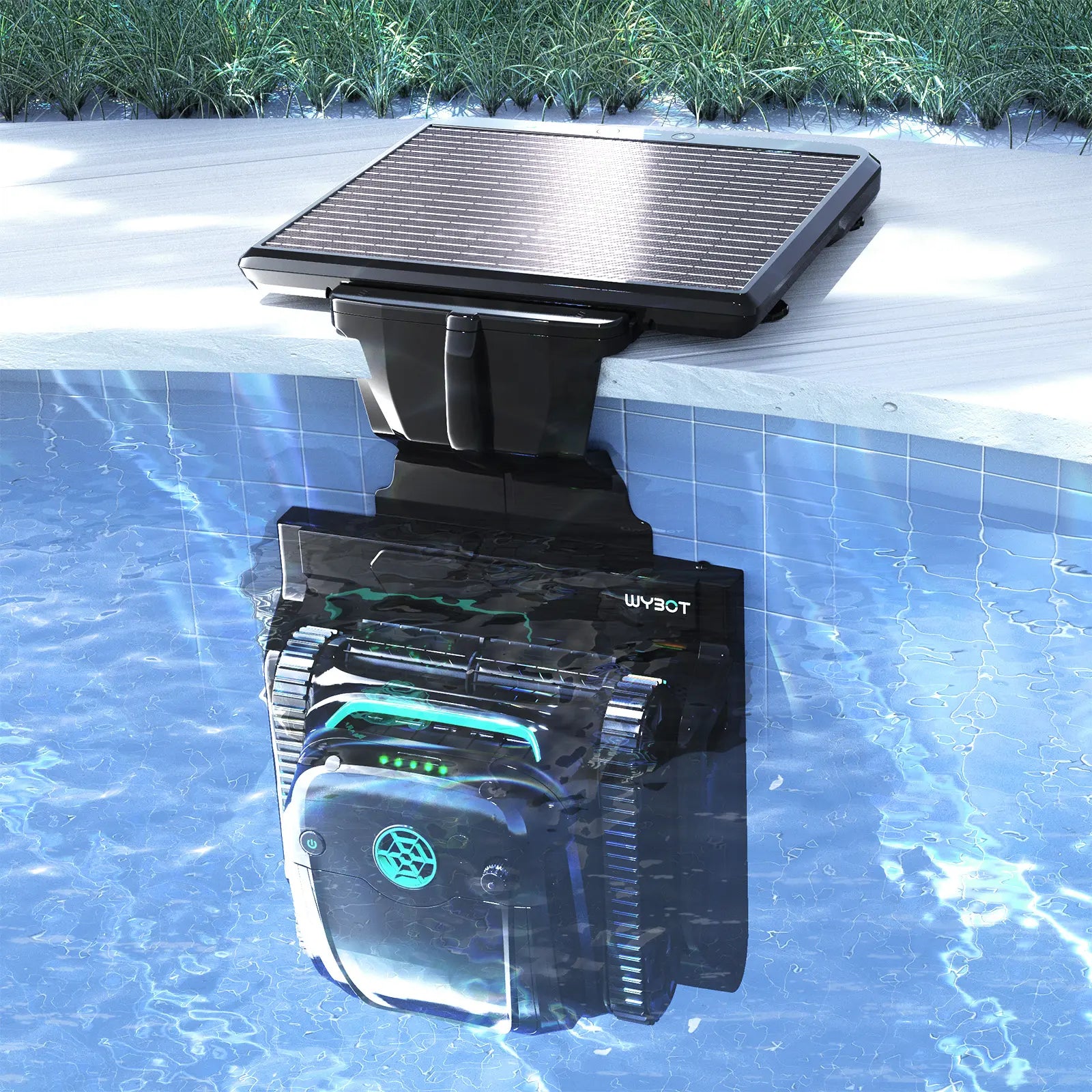 Solar Top Pool Sweeper WYBOT S2 Solar Powered Robotic Pool Cleaner Self-Charging | WYBOT EUROPE