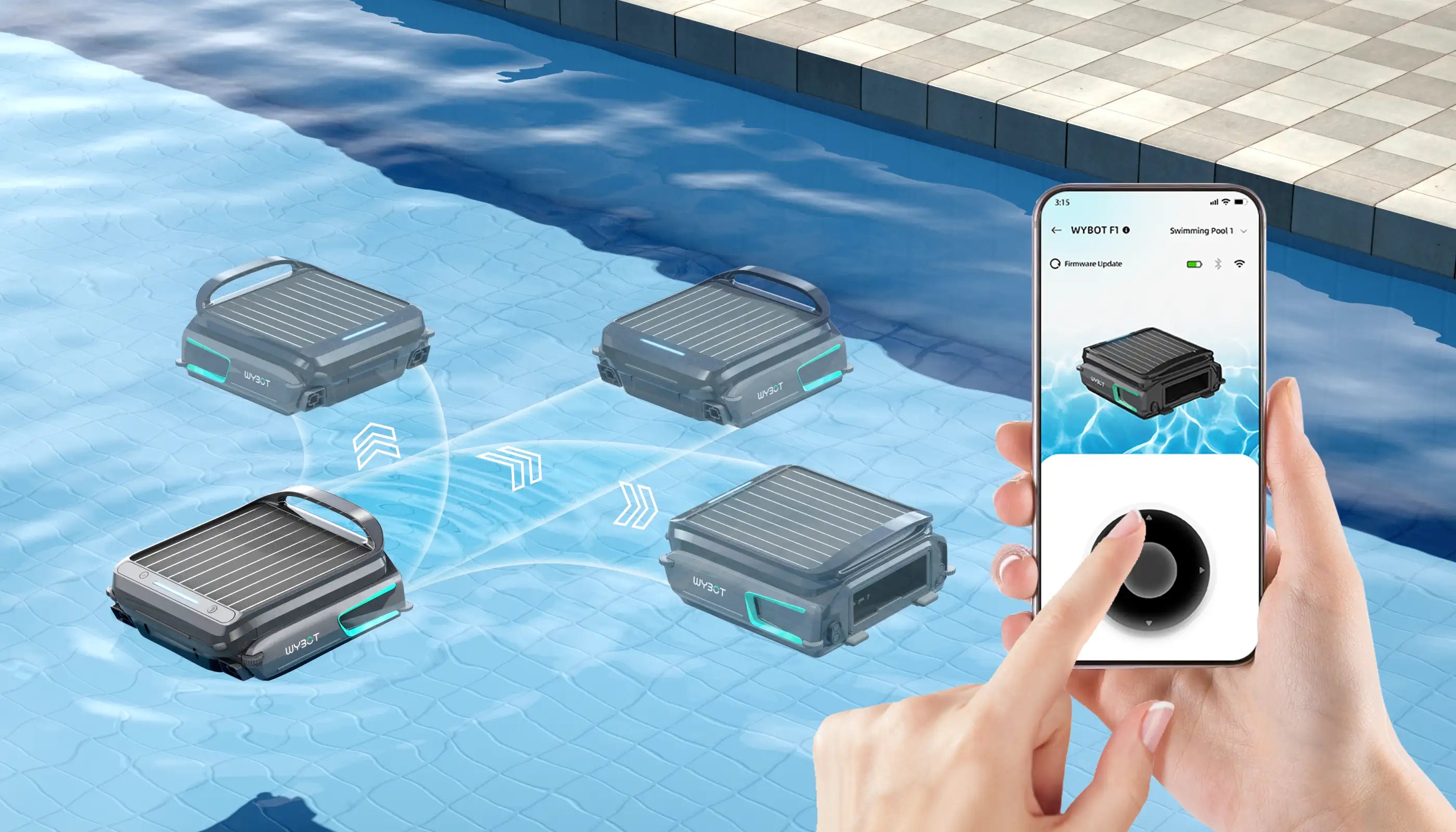 F1 Driver Pool Cleaner WYBOT F1 Pool Skimmer Solar Powered Robotic Cleaner – WYBOT EUROPE