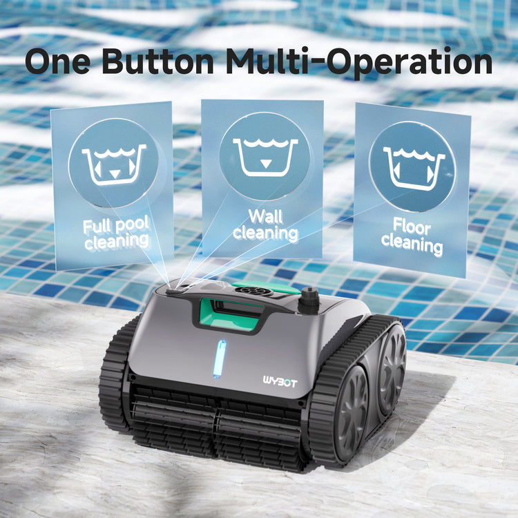 WYBOT Robot Nettoyeur Piscine 150W - Aspirateur Automatique Pour Piscine Hors-sol/enterrée - 3 Timer (1/2/3h), Brosse Fond, Filtre 180μm